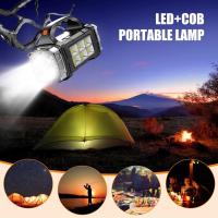 Linterna Portátil LED+COB Potente Solar+USB Recargable Para Emergencias Y Camping Torcha De BÚsqueda Con Banco De Energía - details 1