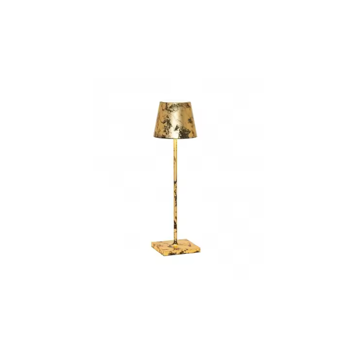 Lámpara de Mesa LED Poldina Pro con craquelado de hoja de Oro Negro recargable y regulable con Batería de hasta 12 Horas - 1