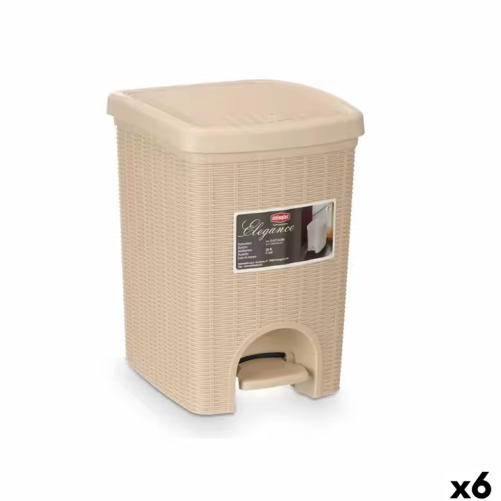 Papelera Stefanplast 30796 Beige Plástico 20 L (6 Unidades) - 1