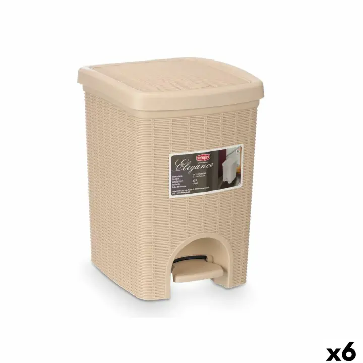 Papelera Stefanplast 30796 Beige Plástico 20 L (6 Unidades) - 1
