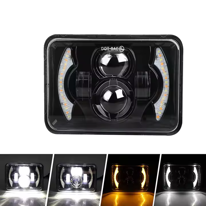 Faros LED 80W 4x6 Pulgadas Proyector H4 Para Coche Camión Offroad Convertidor H4651 H4652 H4656 H4666 Banda De Trabajo Alta Y Baja - 1