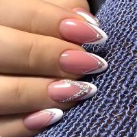 24Pcs Uñas Postizas Blancas En Gradiente Impermeables Presión En Uñas Falsas Cubiertas Completas Reutilizables Para Niñas Diseños Profesionales De Uñas Artísticas - details 22