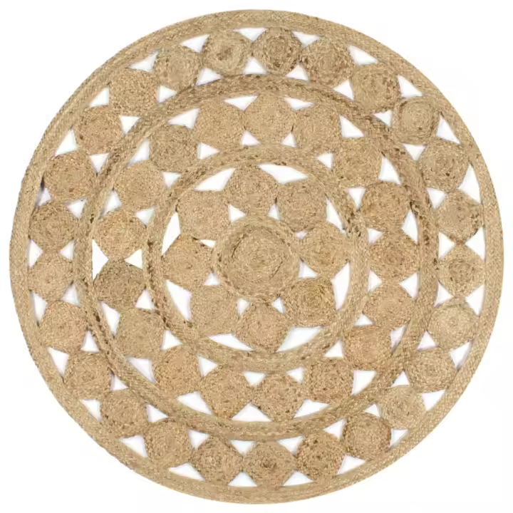 vidaXL Alfombra hecha a mano de yute trenzado 120 cm - 1