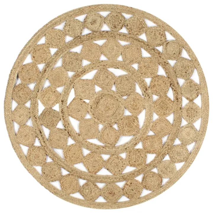 vidaXL Alfombra hecha a mano de yute trenzado 120 cm - 1