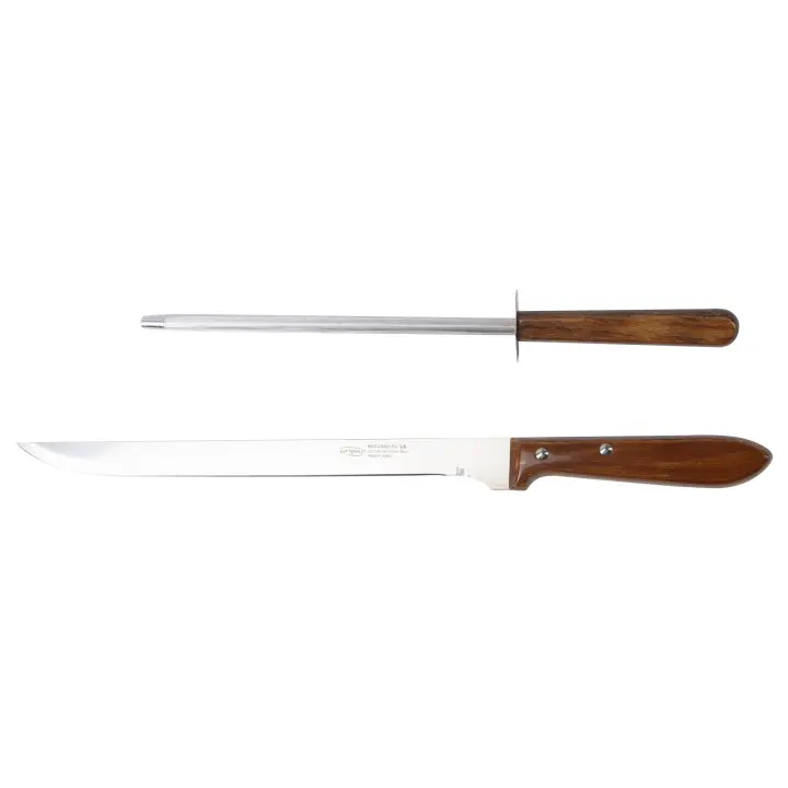 Set Cuchillo Jamonero + Chaira hierro + Madera prensada con mango San Ignacio - 1