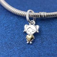 Encanto Original De Plata De Ley 925 Romance Chico Y Niña Sosteniendo Amor Pulsera Ajustable Joyería DIY Regalo Elegante Para Parejas - details 0