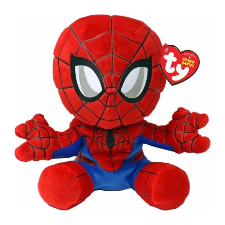 PELUCHE TY  BABIES SPIDERMAN ROJO 15 CM - 1