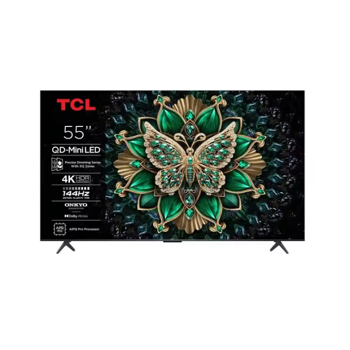 Tcl 55c6k televisor smart tv 55” miniled ultrahd 4k - google tv - 144hz - sonido onkyo - dolby vision iq - dolby atmos - vesa 300x300 - 1