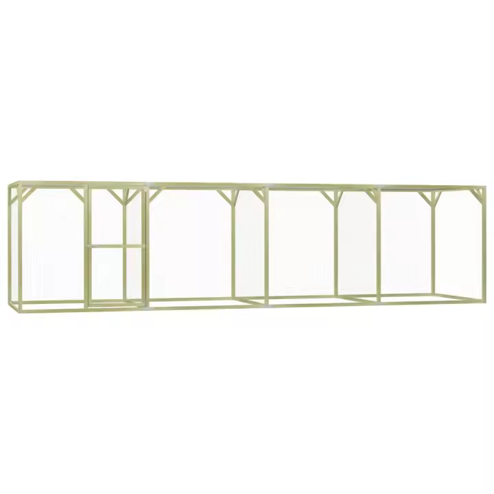 vidaXL Gallinero de madera de pino impregnada en dimensiones 1.5 x 6 x 1.5 m/1.5 x 1.5 x 1.5 m - 1