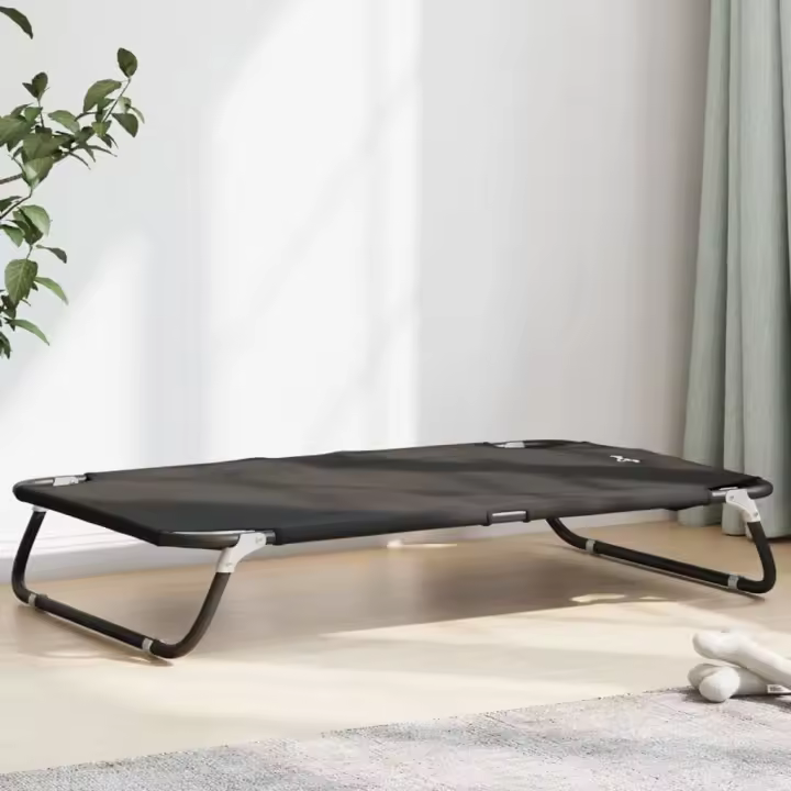 Cama para perros plegable tela oxford y acero gris antracita - 1