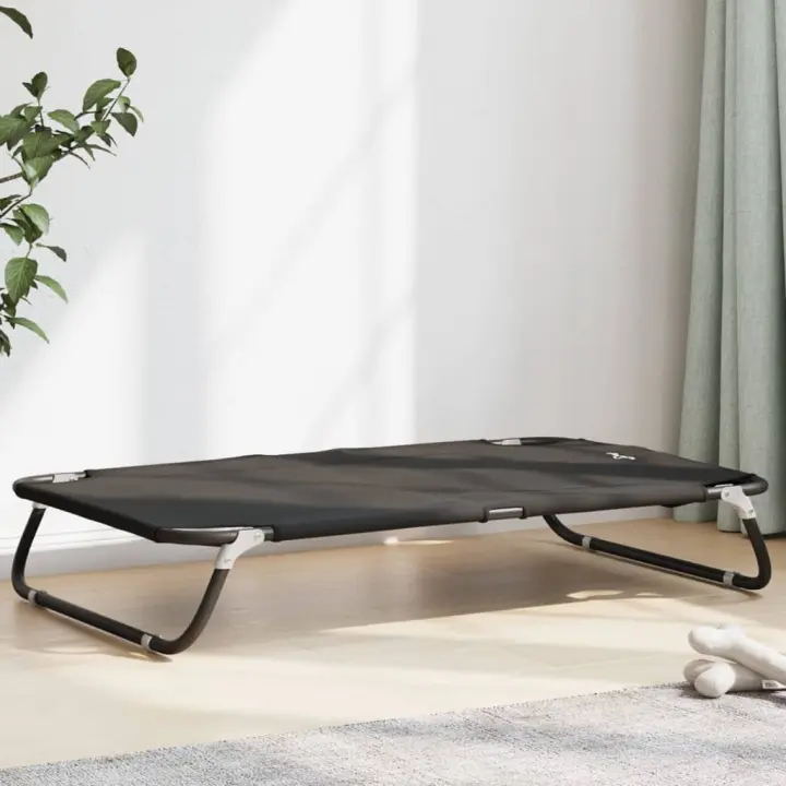 Cama para perros plegable tela oxford y acero gris antracita - 1