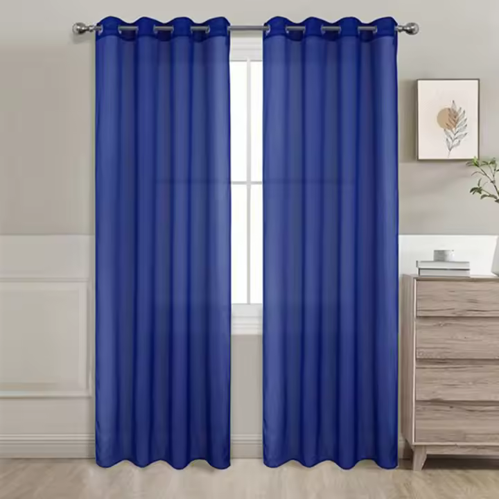 Cortinas Salon Modernes, Cortinas Visillos Liso, Transslúcidas Visillos, Cortinas Poliéster, Cortinas para Sala Cuarto Dormitorio Cocina Salón, 2 Piezas, 140x220cm / 140x260cm, marrón/Azul/Beige/Blanco/Rosa/Gris/Morado/Naranja/Rojo - 1