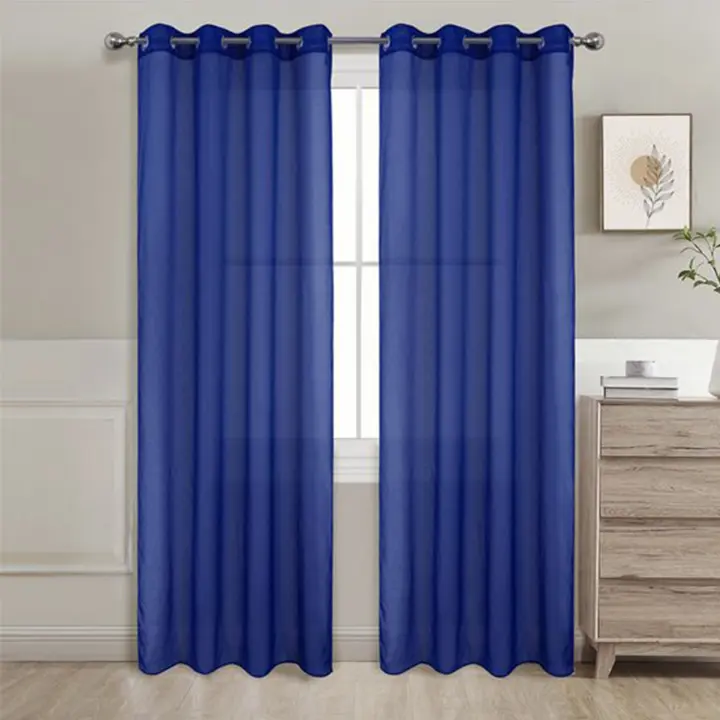 Cortinas Salon Modernes, Cortinas Visillos Liso, Transslúcidas Visillos, Cortinas Poliéster, Cortinas para Sala Cuarto Dormitorio Cocina Salón, 2 Piezas, 140x220cm / 140x260cm, marrón/Azul/Beige/Blanco/Rosa/Gris/Morado/Naranja/Rojo - 1