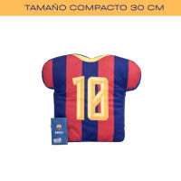 MOZURU Cojín Barça Forma Camiseta – Dorsal "10" Fútbol Club Barcelona | 30 cm con Relleno Suave | Poliéster Lavable | - details 2