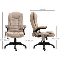 Sillón de Oficina con función de masaje por vibración, Sillón de Oficina ergonómico con función de Caldera, Función reclinable, Sillón de dirección regulable en Altura a Distancia, Bolsos laterales, Acabado en Lino, marrón - details 6