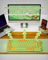 Teclado Inalámbrico EWEADN V75 75% Recargable Con Iluminación RGB Bluetooth 2.4G Mini Teclado De Crema Para Desktop Laptop Tablet - details 3