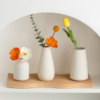 Vaso De Flor Cerámico Blanco Alargado Estilo Nórdico Minimalista Decoración De Escritorio Para Arreglo Floral Y Flores - details 6