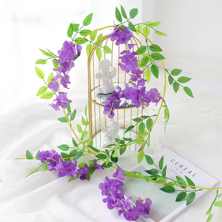 Guirnalda De Flores Artificiales De Wisteria 2M Silken Para Decoración De Jardín Hogar Ceremonias Matrimoniales Y Bodas - 1