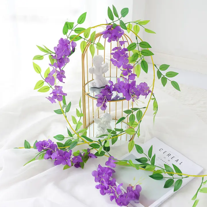 Guirnalda De Flores Artificiales De Wisteria 2M Silken Para Decoración De Jardín Hogar Ceremonias Matrimoniales Y Bodas - 1
