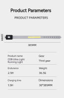 Luz De Correr Ultraligera COB Tipo-Cargando Pulsera Impermeable Y Resistente Al Sudor Luz De Advertencia Ligera Portátil Para Deportes Al Aire Libre - details 13