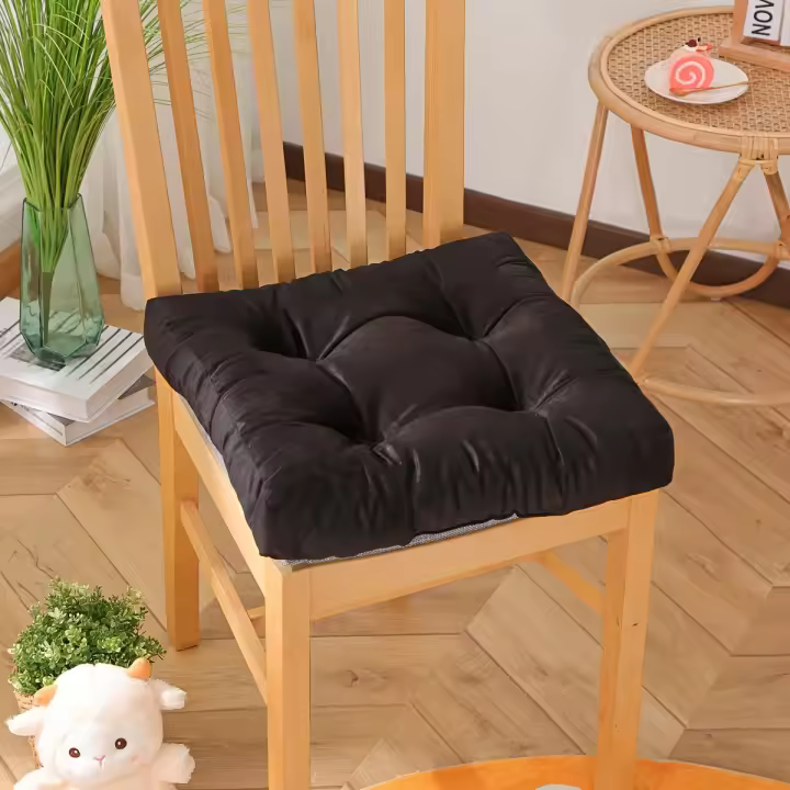 Contemporary Hand-Washable Thick Chair Cushion with Polyester Fiber Filling - Multipurpose, All-Season, Knit Fabric Floor Pillow with Sewn Seam Closure - Adult Use, No Battery Required - 1
