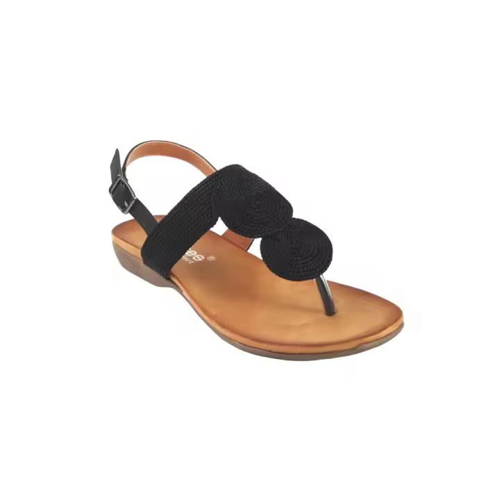 Sandalias planas de Mujer AMARPIES 23573 NEGRO ESCLAVA HEBILLA TOBILLO NEGRO 35999 25V - 1