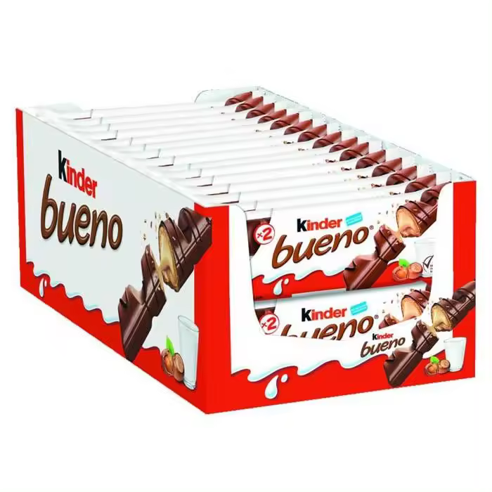 Kinder bueno Nacional y kinder blanco Chocolate Chocolatina Original Kinder Barritas de Chocolate blanco/negro relleno de avellanas 100% NACIONAL aperitivos dulce Caja 30u - 1