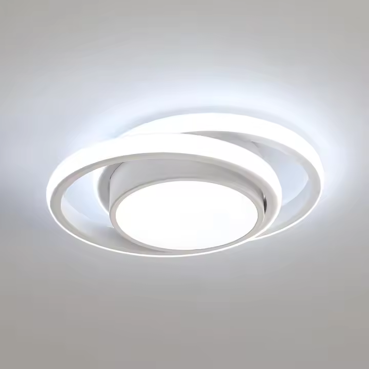 Lámpara de techo LED de 20 W, Luz Blanca Cálida y Neutra, Creative y Redonda, ideal para pasilos, Baños, cocina, salones, dormitorios y pasiles, 30x30x7 cm. - 1