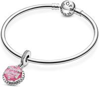 Pandora Moments Mujeres Plata de Lei Rosa Pastel de juegos cuelga El Encanto, Viene con El embalaje de Caja de Giunte original. - details 3