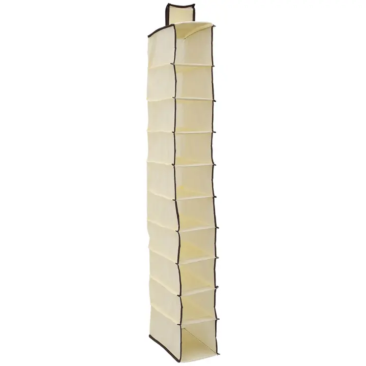 Bolsa Colgante De Almacenamiento Para Zapatos 10 Capas Organizador De Ropa Y Pantuflas Plegable Para Armario Sundries Holder Para Habitación - 1