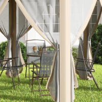 [Tienda de Jardín seleccionada]🎁] Hexagonal 4x4 m with Funda impermeable y UV, Doble Techo, rejillas de ventilatón, Bolsa de Transporte, poliéster beige Y CAFI - details 3
