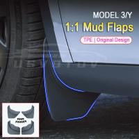 Protector De Barro Suave Para Tesla Model 3 Highland 2024 Y Model Y 2024-2021 Guardabarros Antisalpicaduras Para Ruedas Frontales Y Traseras - details 0