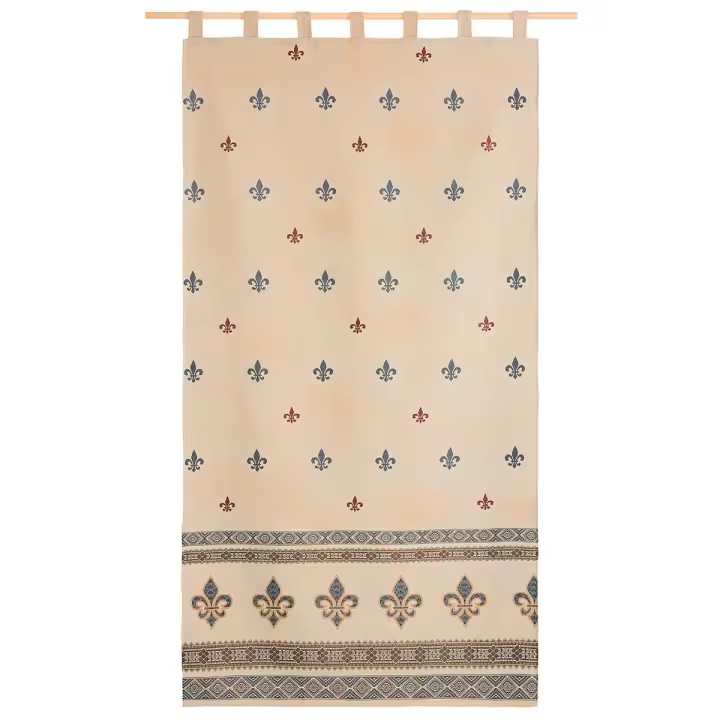 Lanovenanube - Cortina alpujarreña con trabillas FLOR DE LIS Nº52 de 140x260 cm, Cortina de puerta exterior - 1