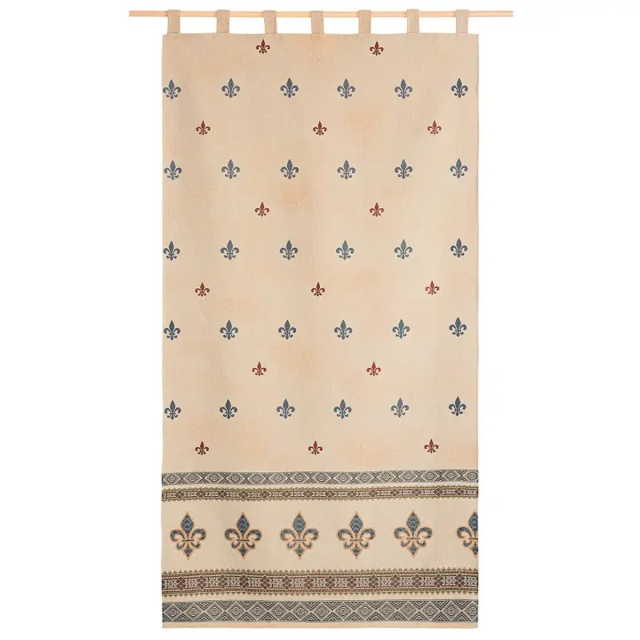 Lanovenanube - Cortina alpujarreña con trabillas FLOR DE LIS Nº52 de 140x260 cm, Cortina de puerta exterior - 1