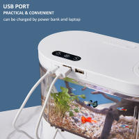 Acuario De Escritorio Mini Con Bomba De Agua LED Y Filtro Integrado Pequeño Tanque De Goldfish Auto-circulación - details 8
