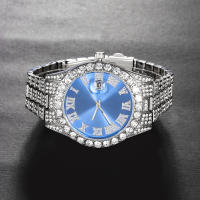 Reloj De Cuarzo Para Hombre Y Mujer Estilo Hip Hop Clásico Plateado Con Diamantes Icy out Joyería Moda Regalo - details 6