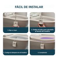 Lámpara Nocturna De Inodoro Con Sensor De Movimiento Y Proyector De Estrellas 7 Colores Recargable Decoración LED Para Baño Y Lavadero - details 4