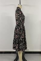 Vestido Casual De Mujer Con Estampado Floral Cuello V Manga Larga A-Line Longitud De Rodilla Cintura Alta Primavera Otoño Invierno - details 31