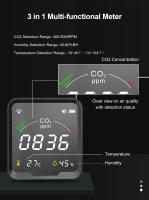 Detector De CO2 Inteligente GIRIER Tuya WiFi Con Sensor De Temperatura Y Humedad Compatible Con La Aplicación Smart Life - details 2