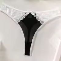 Lencería Sexy De Contraste Negro Y Blanco Conjunto De 2 Piezas Translúcido Con Bordado En Forma De Corazón Y Lazo Sujetador Y Brief Para Mujer - details 15