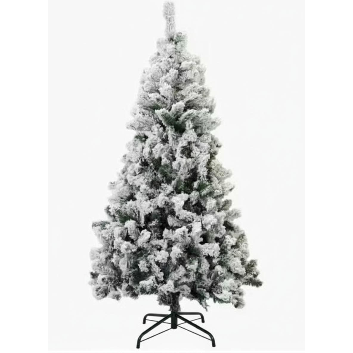 Árbol de Navidad Nevado Artificial con Nieve PVC Blanco 120/150 con soporte plástico 180/210/240cm con soporte metálico