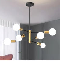 Modern Nordic Sputnik Lámpara De Techo En Negro Con 4/6/8 Luces Lámpara LED Para Iluminación Interior Fijación Pendant No Incluye Bombillas - details 2