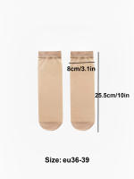 5 Pares De Calcetines Largos Transparentes Y Transpirables Para Mujer Con Cristales mid Tube Calcetines Casuales De Spandex Y Poliamida - details 0