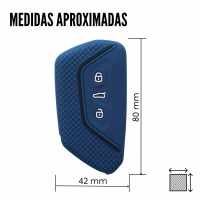 Banner - Funda silicona mando llave del coche 3 botones compatible con VW Golf azul