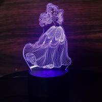 Lámpara Nocturna 3D De Princesa Hielo Para Niños Y Niñas Cambio De Color 7 Luces Decoración De Habitación Regalos Para Niños Y Niñas - details 1