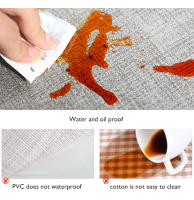 Juego De 4 Tapetes De Estilo Tela En PVC Sintético Blanco Lujo Impermeable Para Cocina Forma Rectangular Decoración De Mesa - details 4