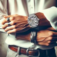 Reloj Mecánico Para Hombre Estilo Casual Sencillo Y Atmosferico Con Luz Luminosa Hueca Resistente Al Agua Dial Romano Material De La Correa Aleación - details 2