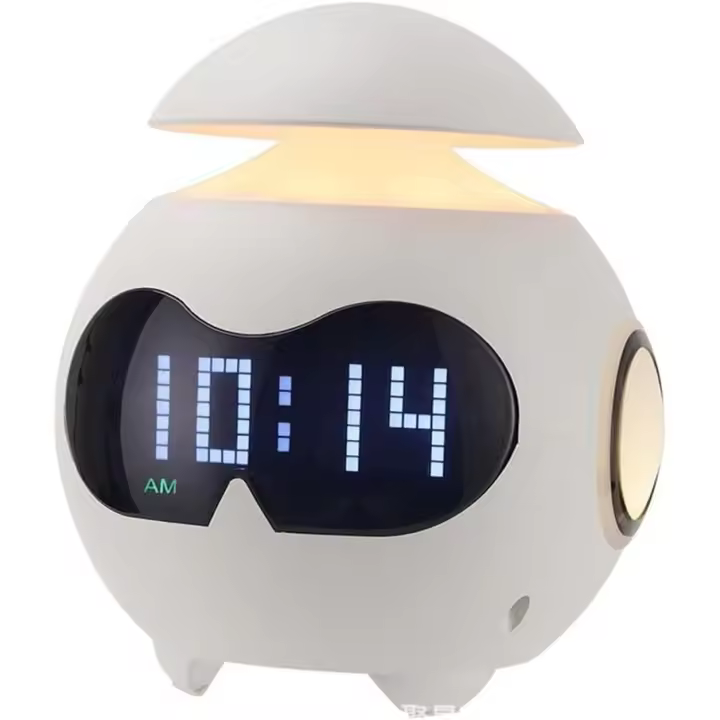 Reloj despertador para niños, reloj despertador alimentado por USB, configuración de alarma dual, con luz nocturna ajustable y mini altavoz Bluetooth - 1