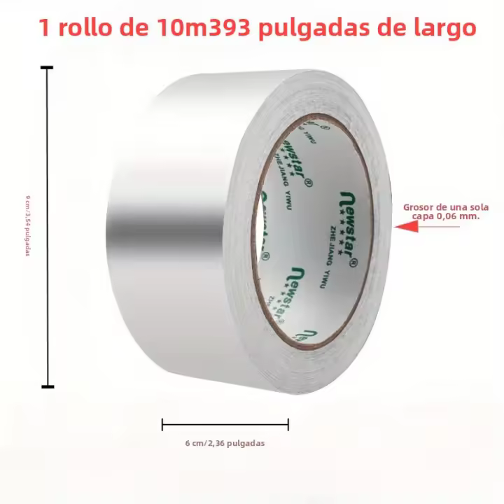 Cinta De Aluminio Para Sellar Tubos De Escape Resistente a Altas Temperaturas Y a Prueba De Fugas En La Cocina Con Protección Solar Y Aislamiento Térmico - 1