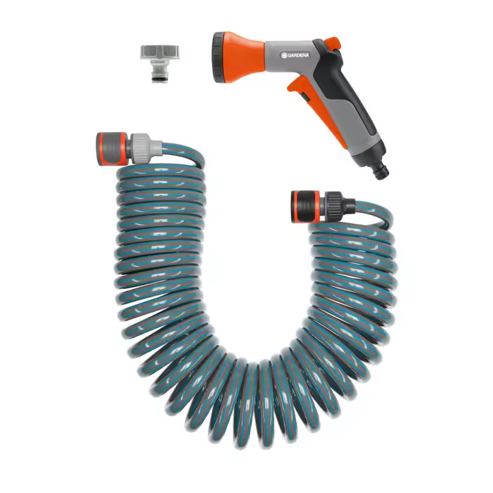 Kit manguera espiral flexible de riego. longitud total 10m gardena - 1